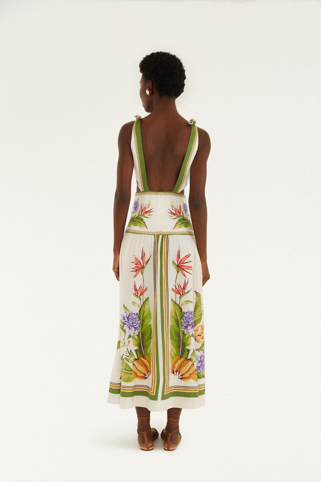 Sand Tropical Scarf Maxi Dress