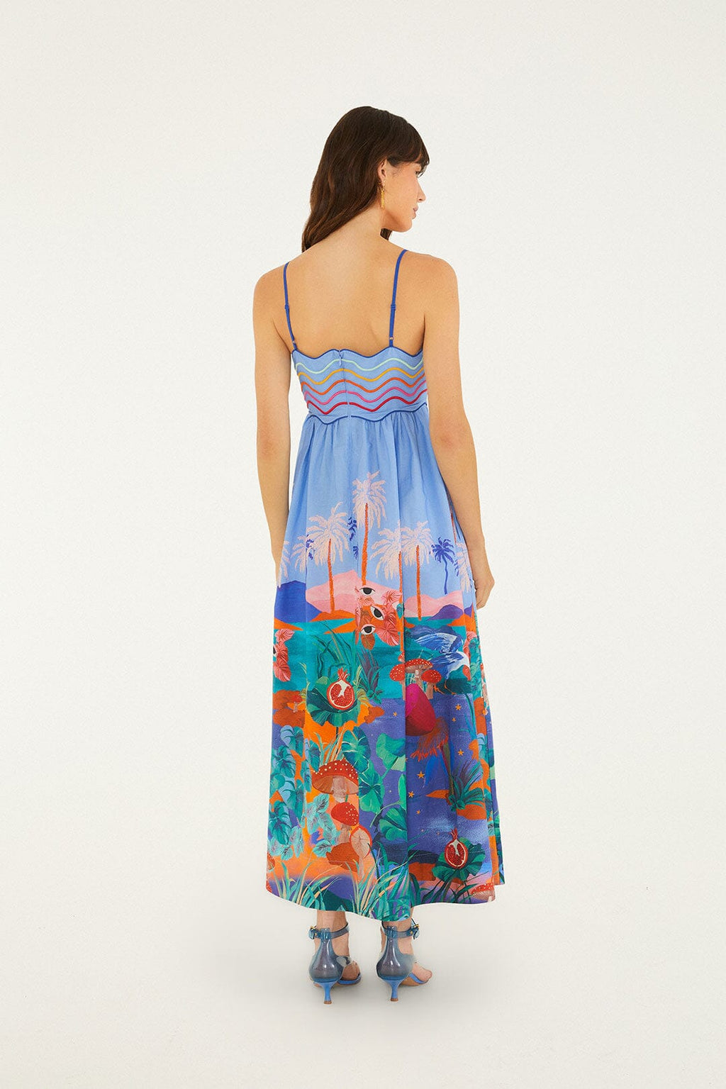Multicolor Dream Landscape  Sleeveless Maxi Dress