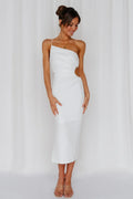 Smooth Lines Midi Dress White