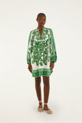 Green Flora Tapestry Mini Dress