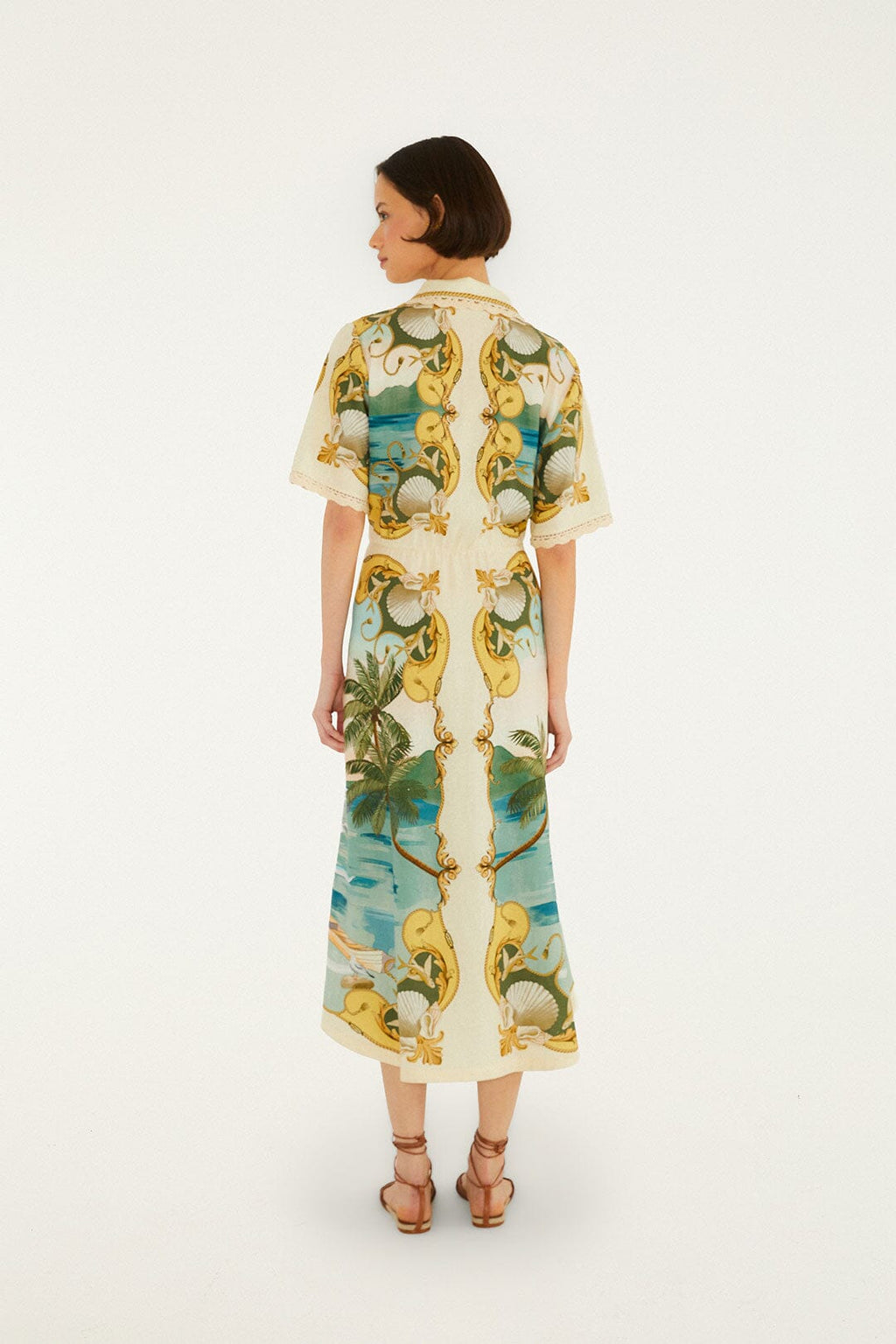Off-White Royal Sea Collared Midi Dress