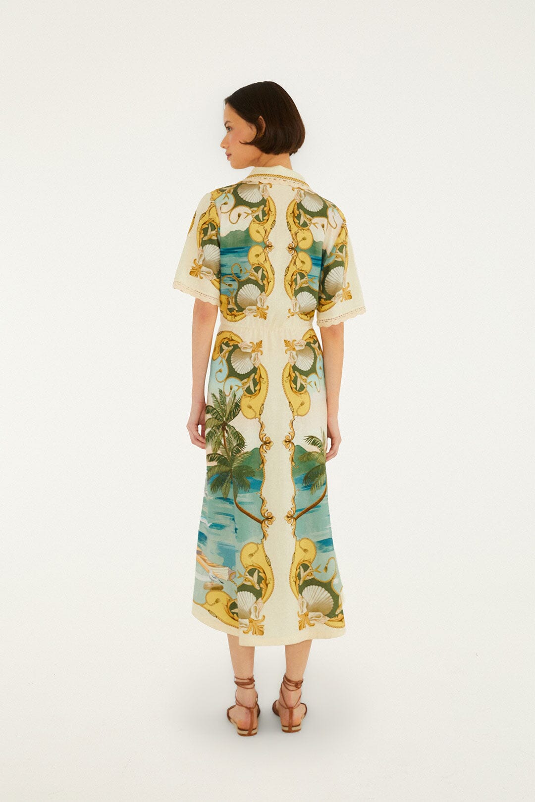 Off-White Royal Sea Collared Midi Dress