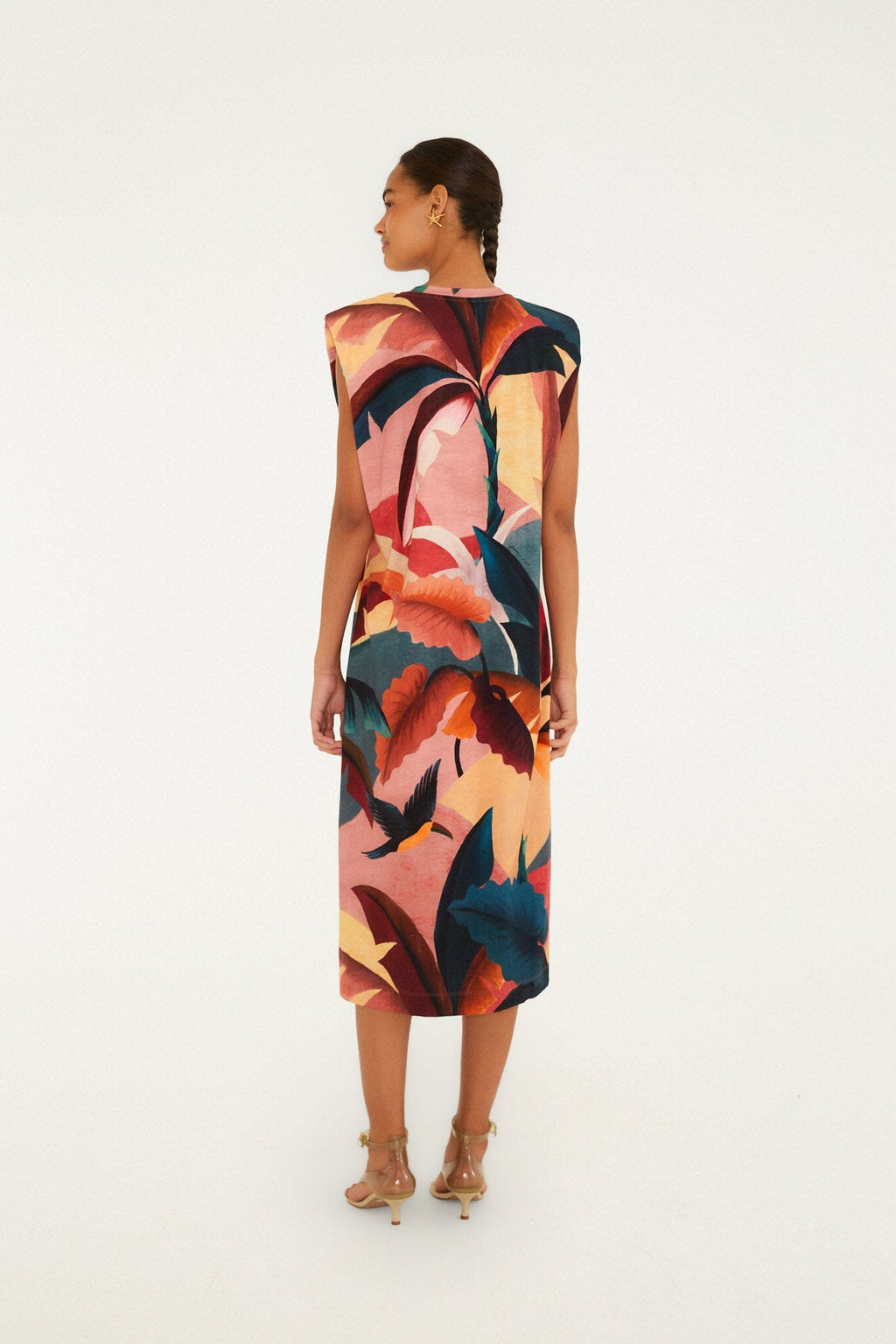 Multicolor Atlantic Rainforest  T-Shirt Midi Dress