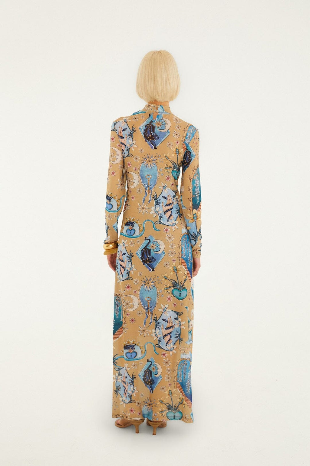 Sand Mystical Long Sleeve Maxi Dress
