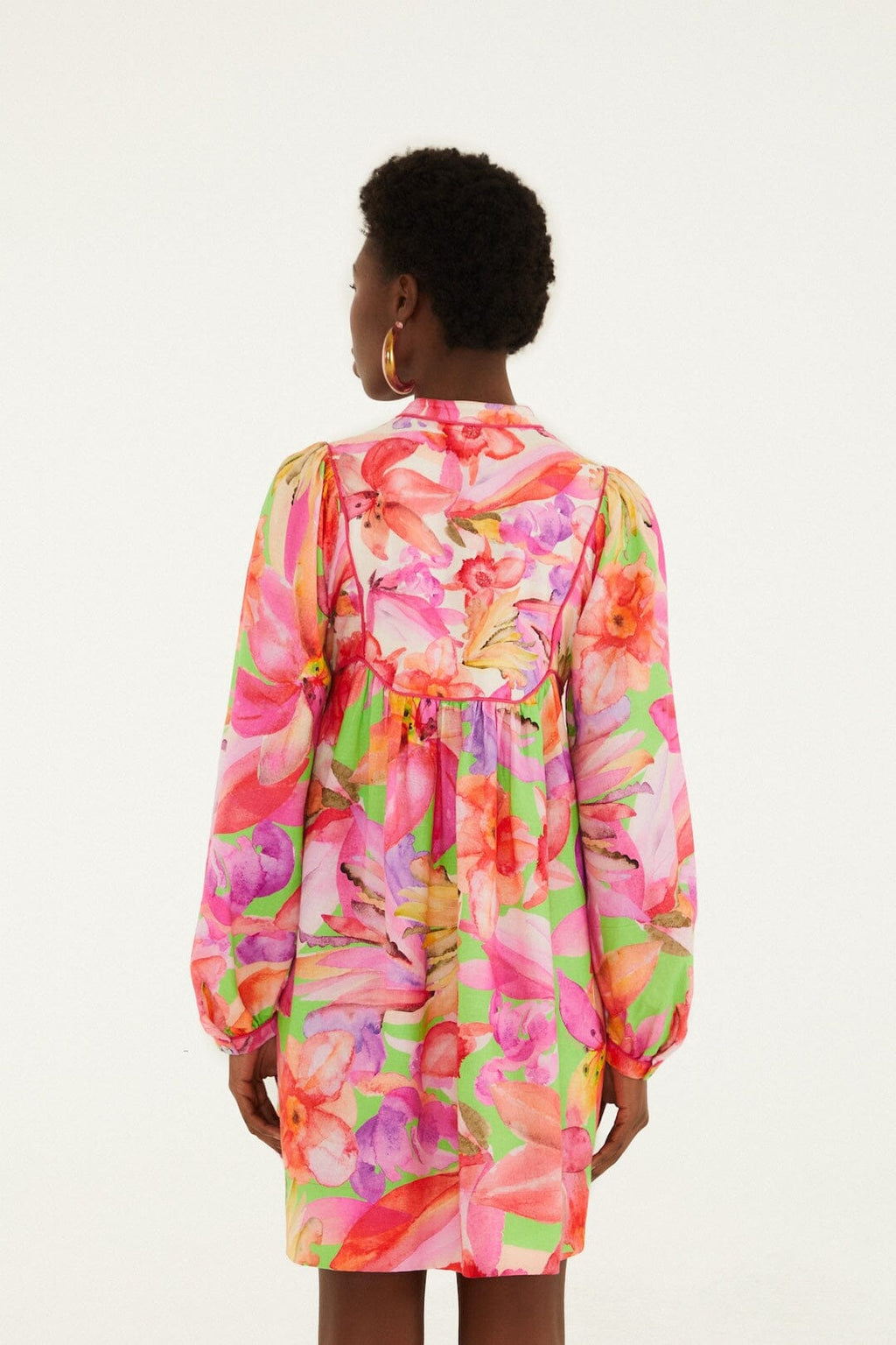 Multicolor Artsy Flora Mini Dress