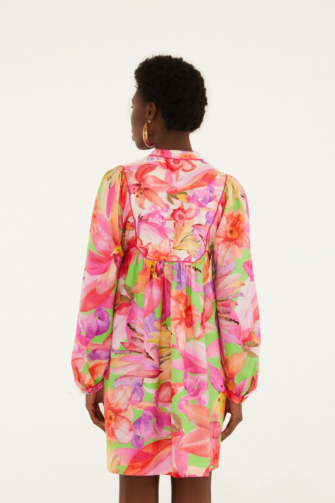 Multicolor Artsy Flora Mini Dress