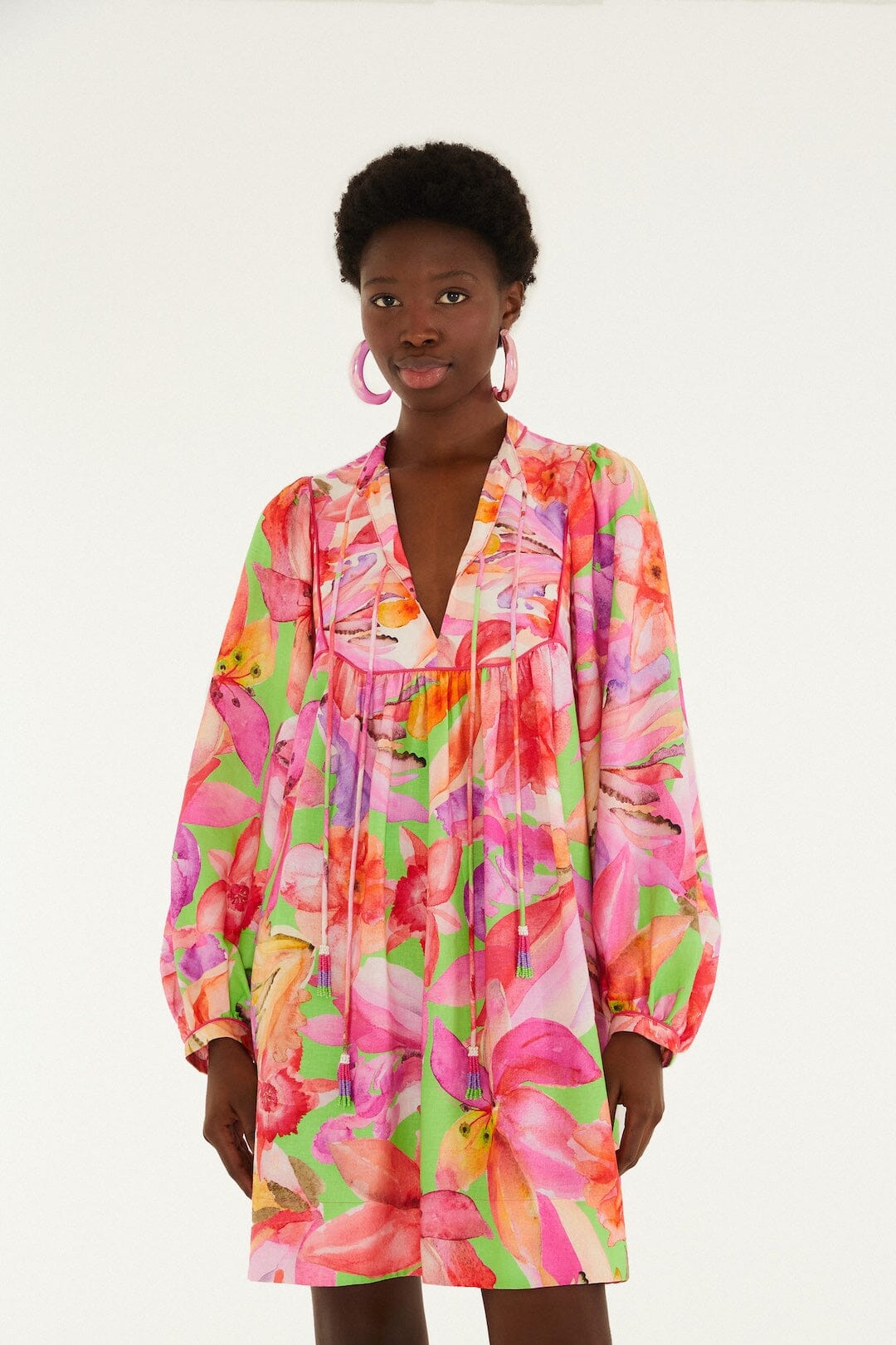 Multicolor Artsy Flora Mini Dress