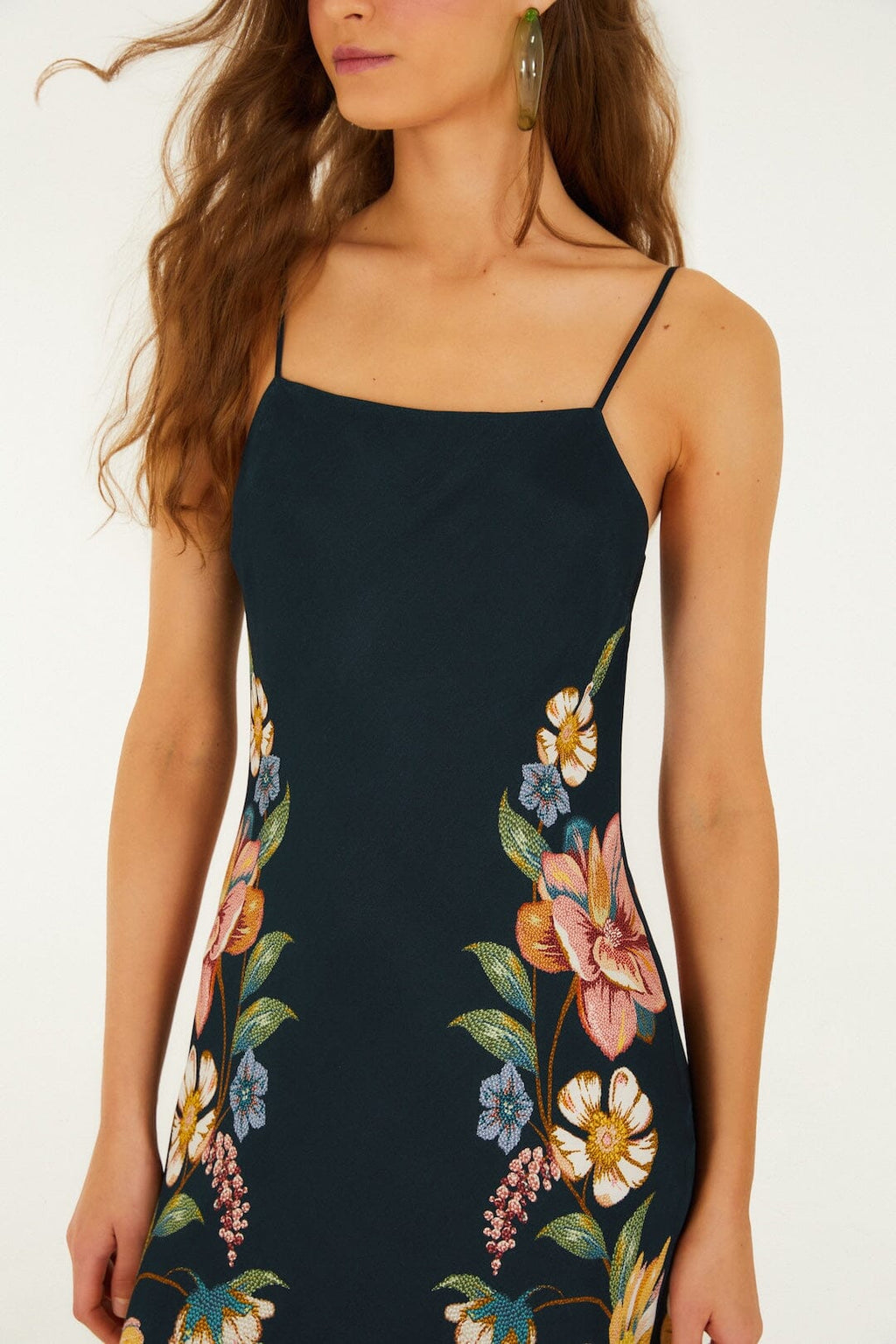 Dark Blue Maira Floral Lenzing™ Ecovero™ Viscose Maxi Dress