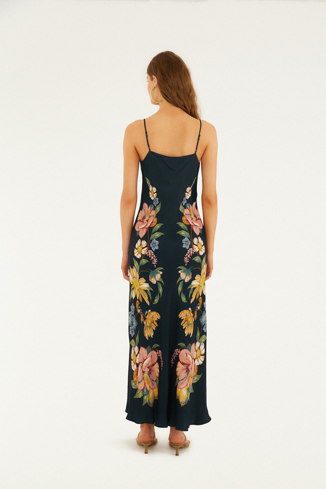 Dark Blue Maira Floral Lenzing™ Ecovero™ Viscose Maxi Dress
