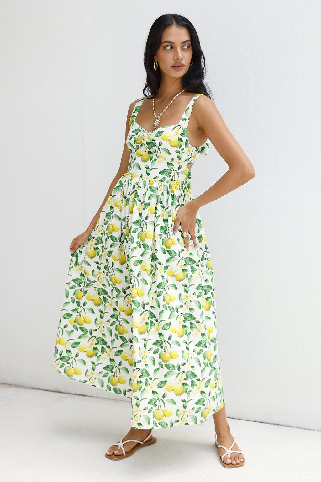 Under The Lemon Tree Midi Dress Print