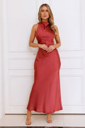 Eden Satin Maxi Dress Rose