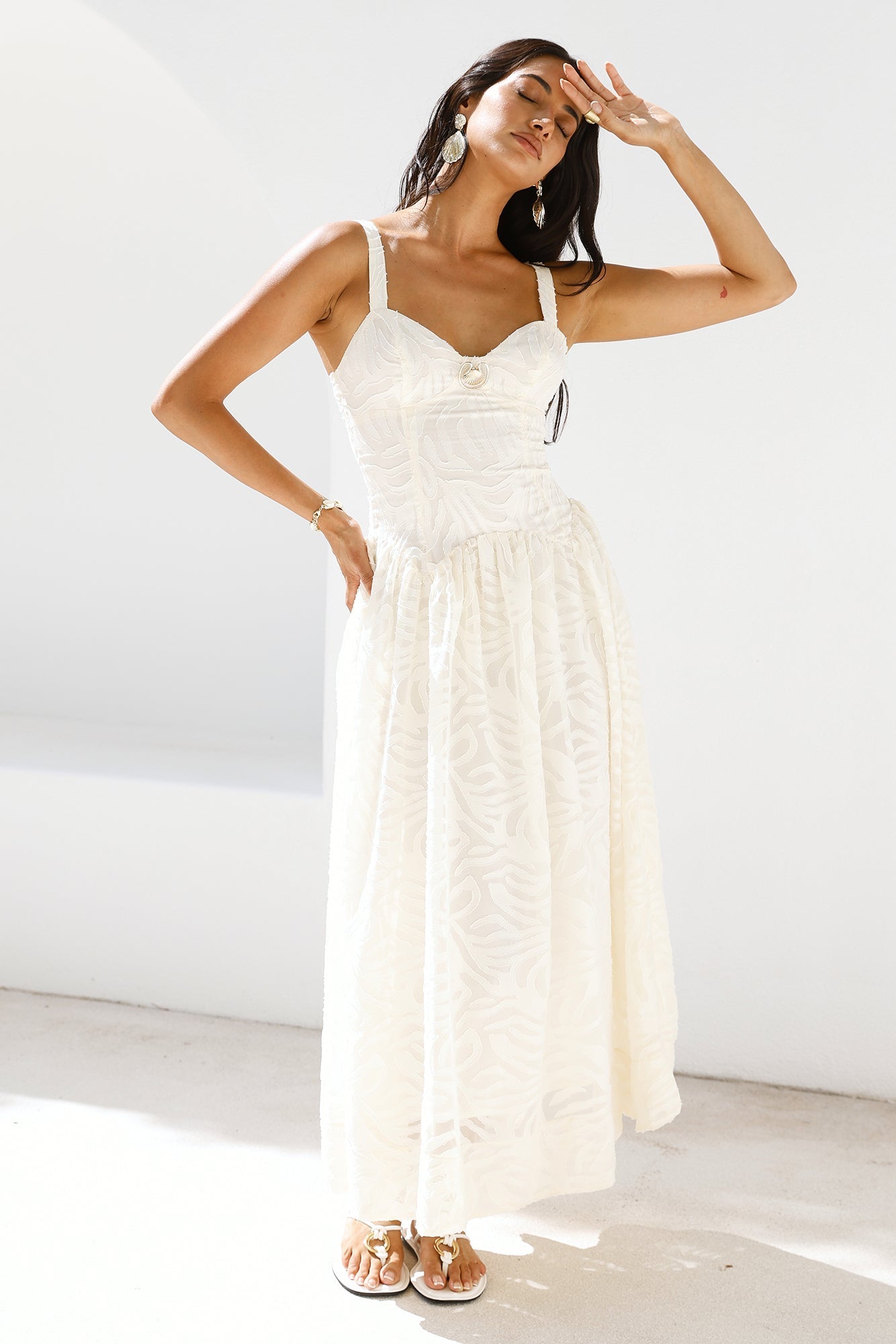 Enchanted Mist Maxi Dress Cream