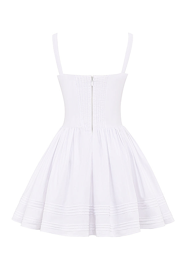 white cotton mini dress