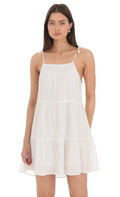 Dotted Shift Dress in White