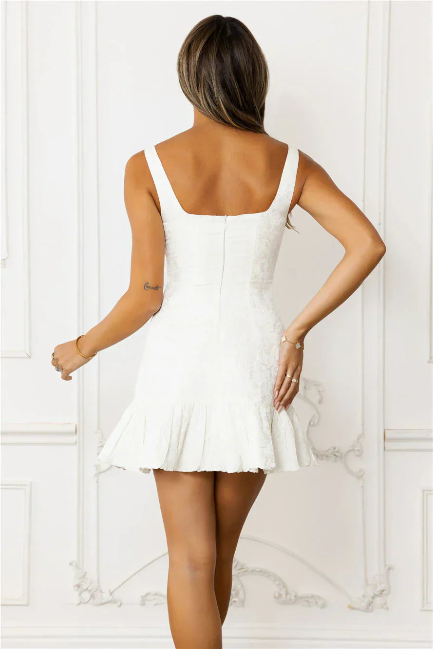 Majestic Masquerade Mini Dress White