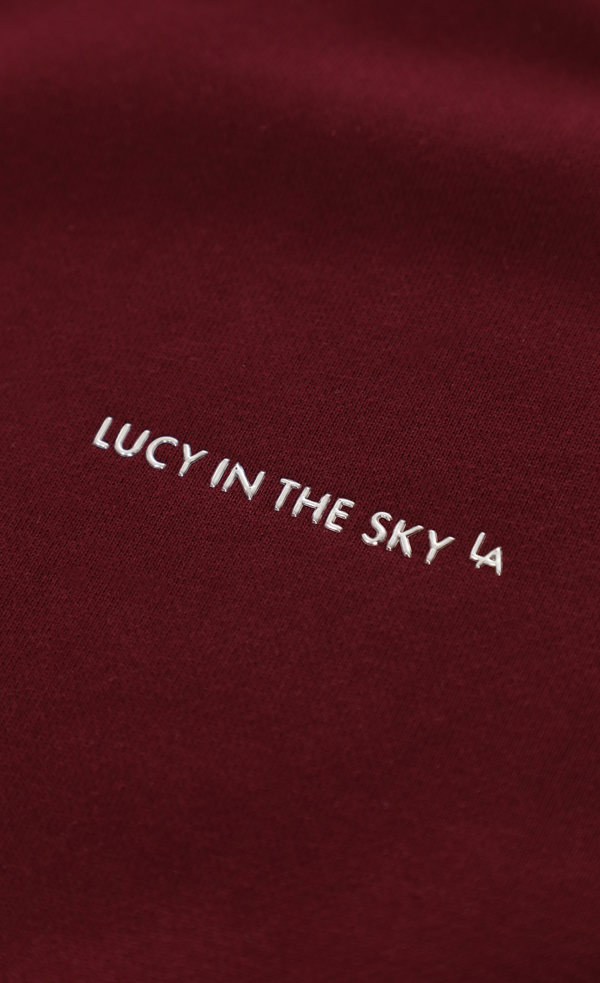 Oversize Zip-Up Hoodie in Burgundy