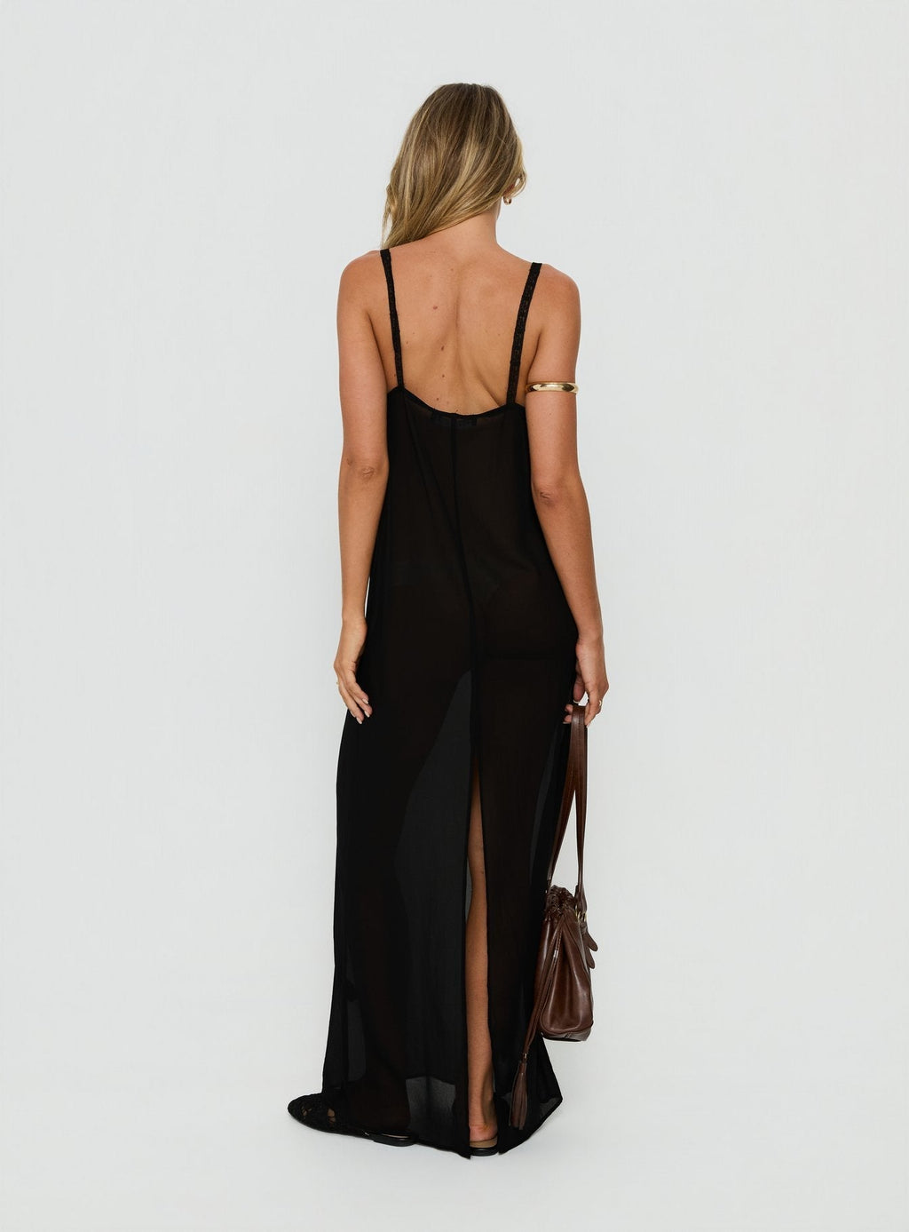 Glacial Sheer Maxi Dress Noir