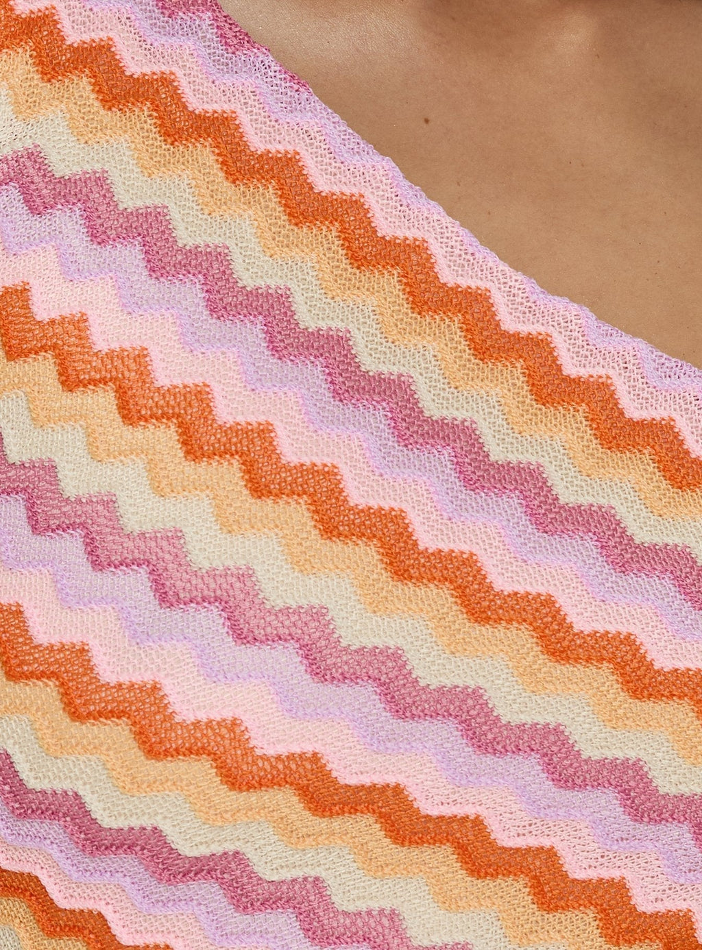 Alisia One Shoulder Knit Mini Dress Pink Stripe