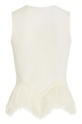 Jora White Fringe Maxi Dress Two Piece Set