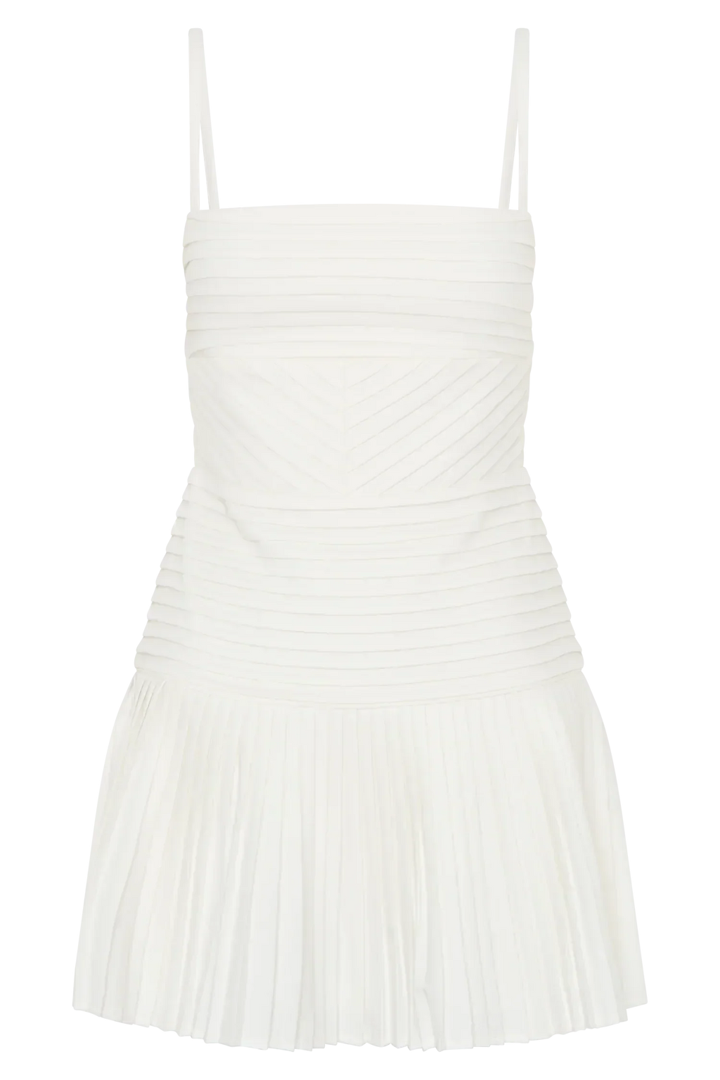 Rylee Multi Pleat Mini Dress - White