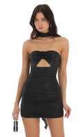 Ruched Scarf Dress in Black