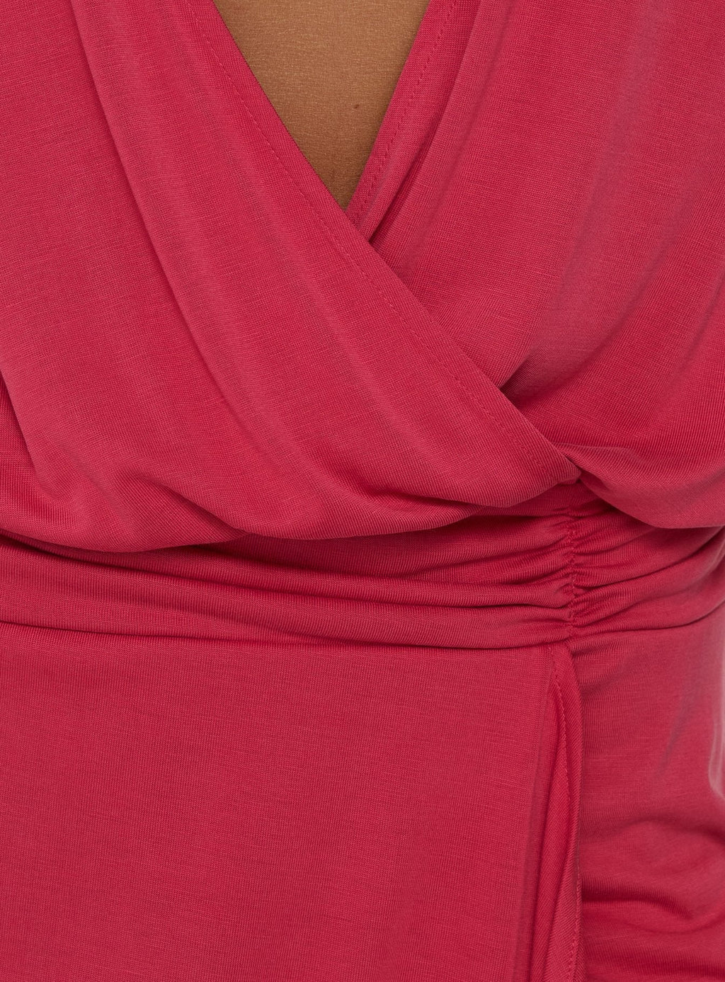 Carissima Drape Plunge Mini Dress Guava
