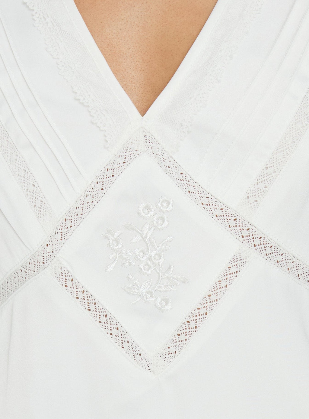 Holii Plunge Neck Embellished Mini Dress White