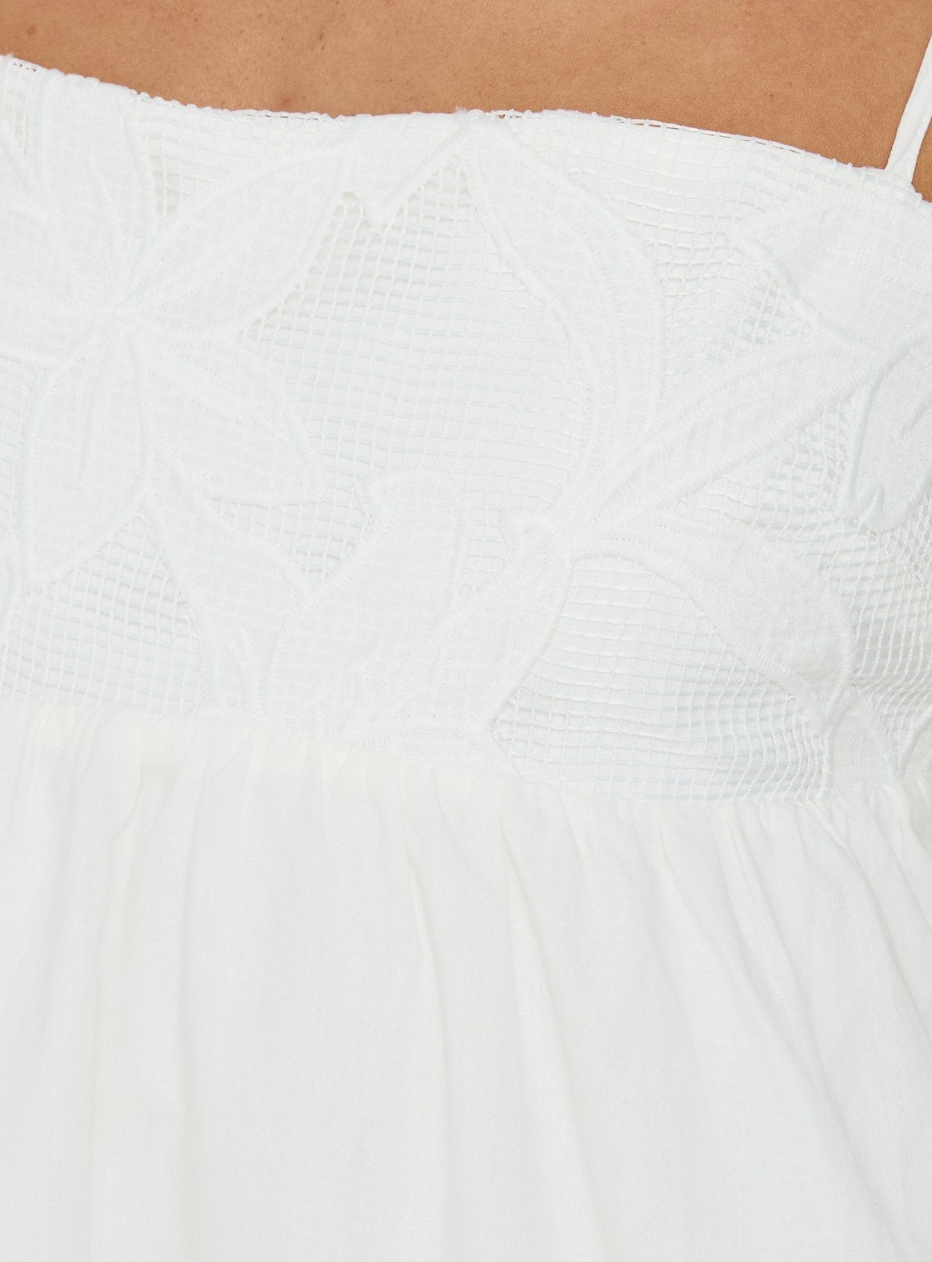 Naylani Embroidered Mini Dress White