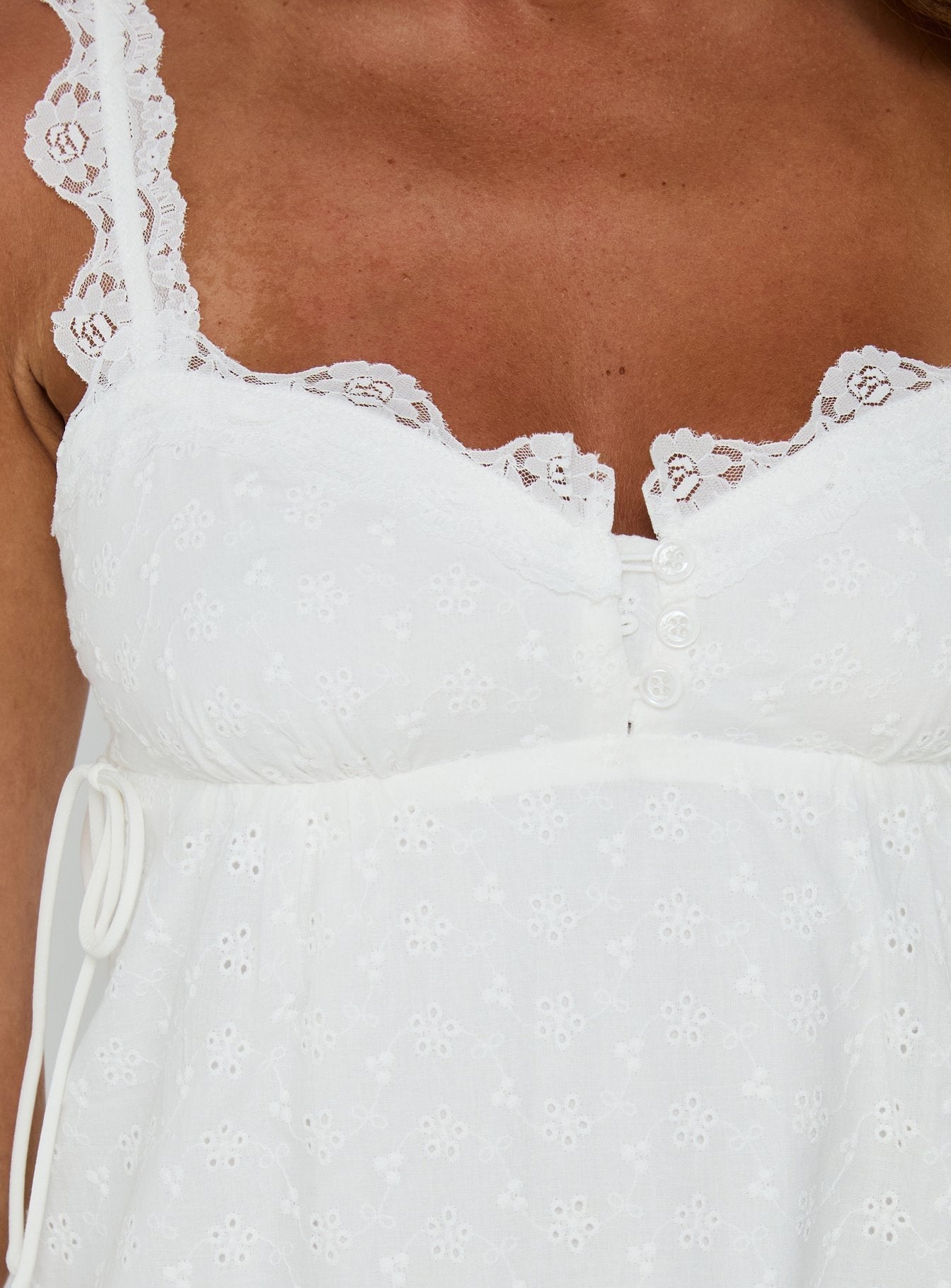 Serabella Anglaise Mini Dress White