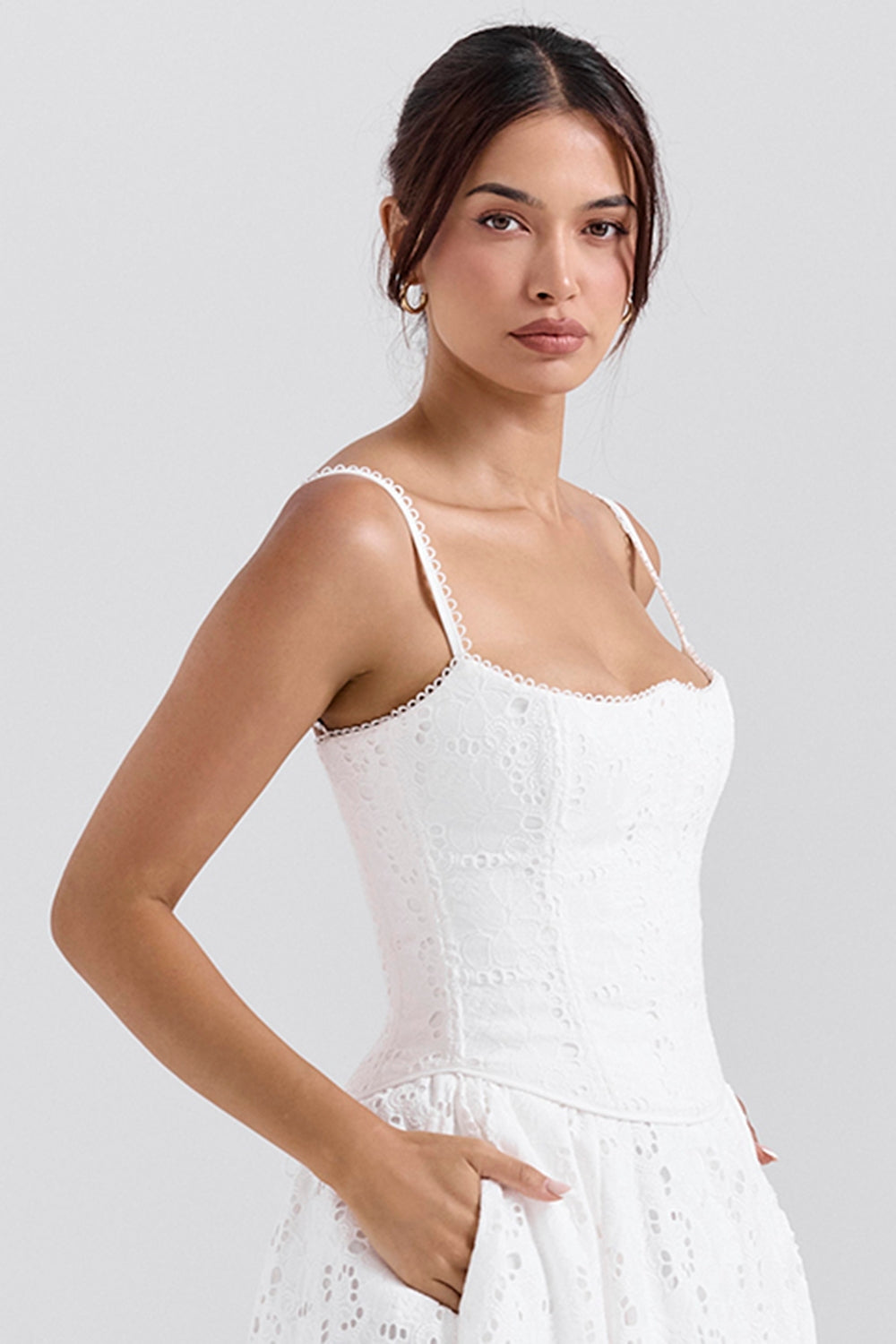 White Broderie Anglais Corset