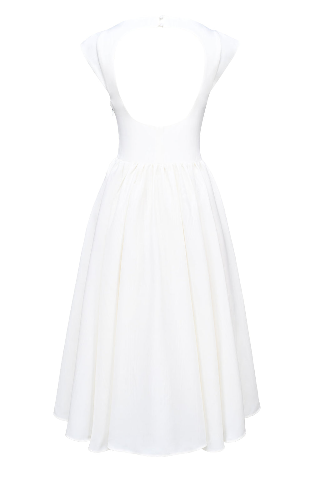ivory moire satin midi dress