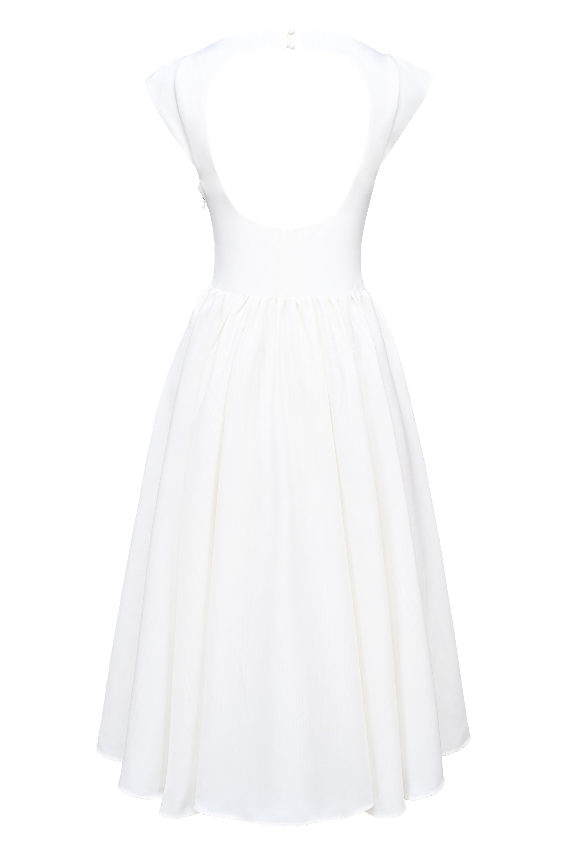 ivory moire satin midi dress