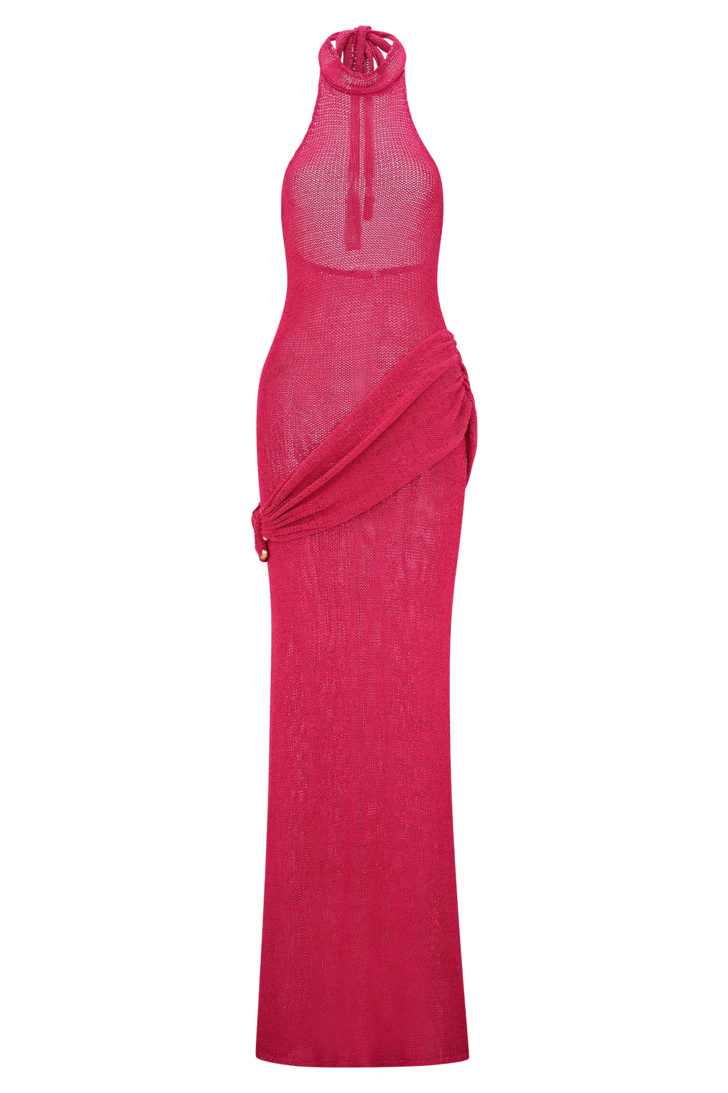 Reece Halter Knit Maxi Dress - Dragonfruit