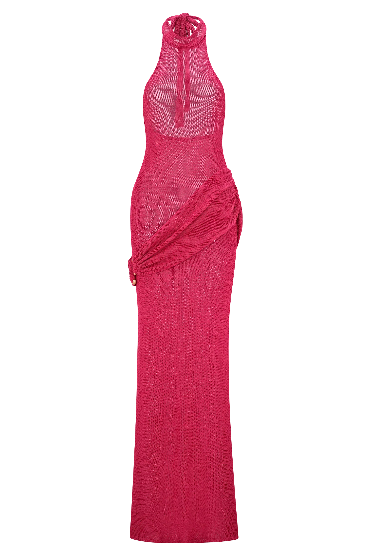 Reece Halter Knit Maxi Dress - Dragonfruit