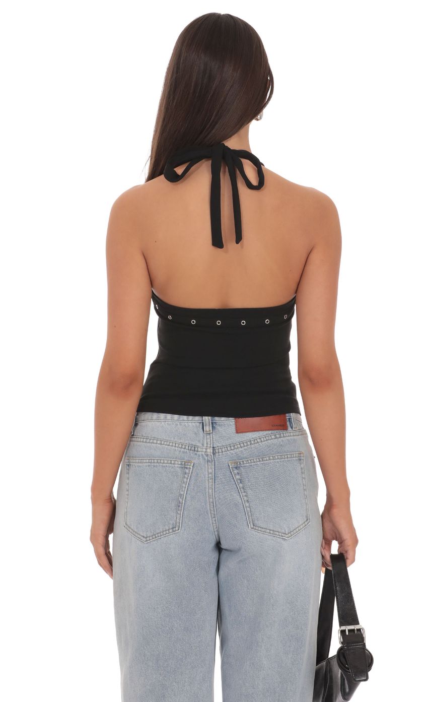 Deep V Neckline top with Buckle Accent