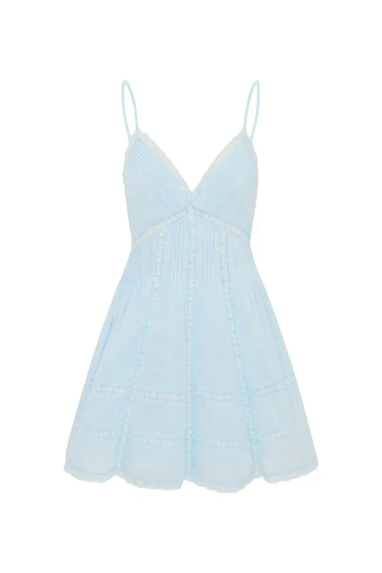 Docila Cotton Mini Dress - BLUE