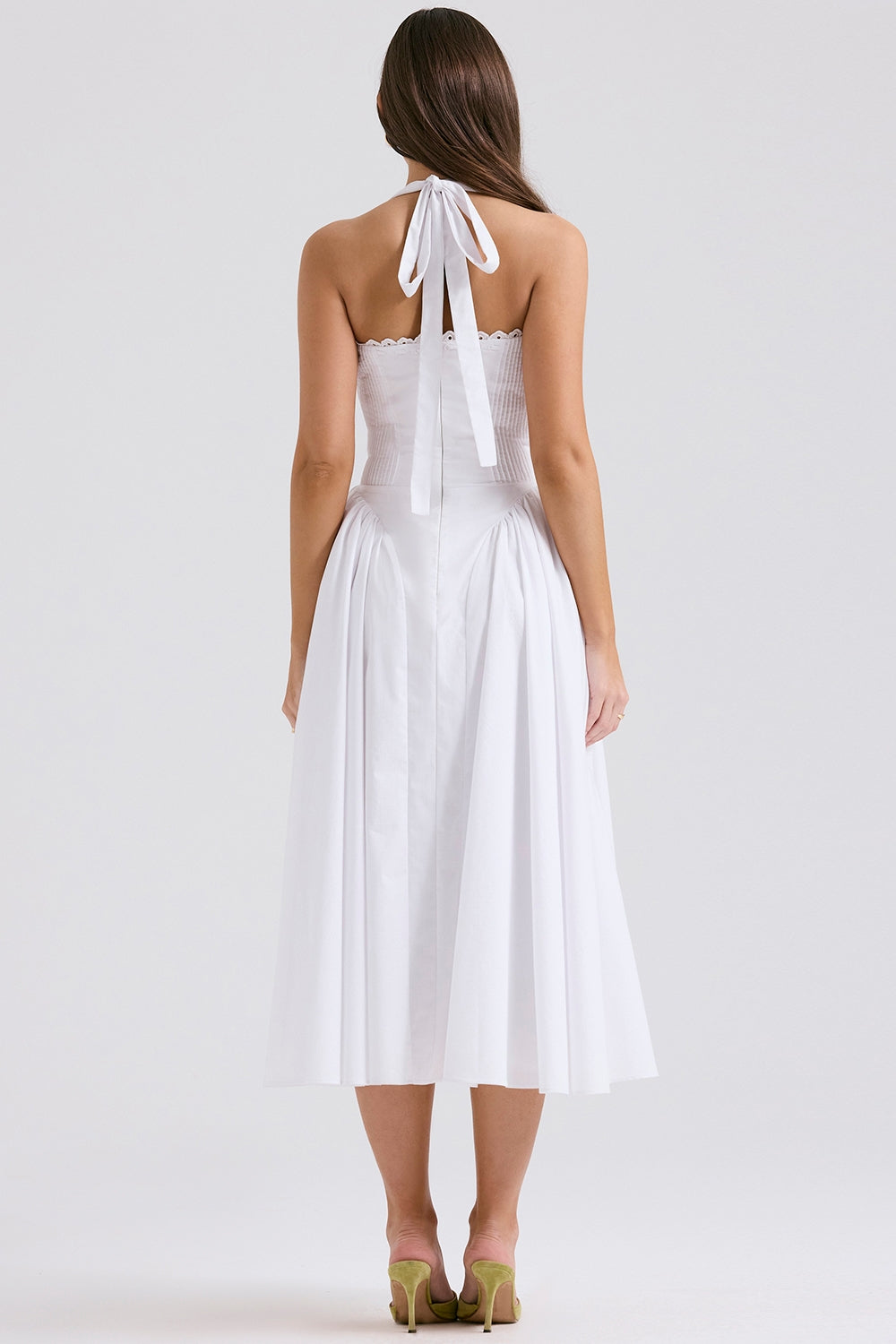 white cotton halter sundress