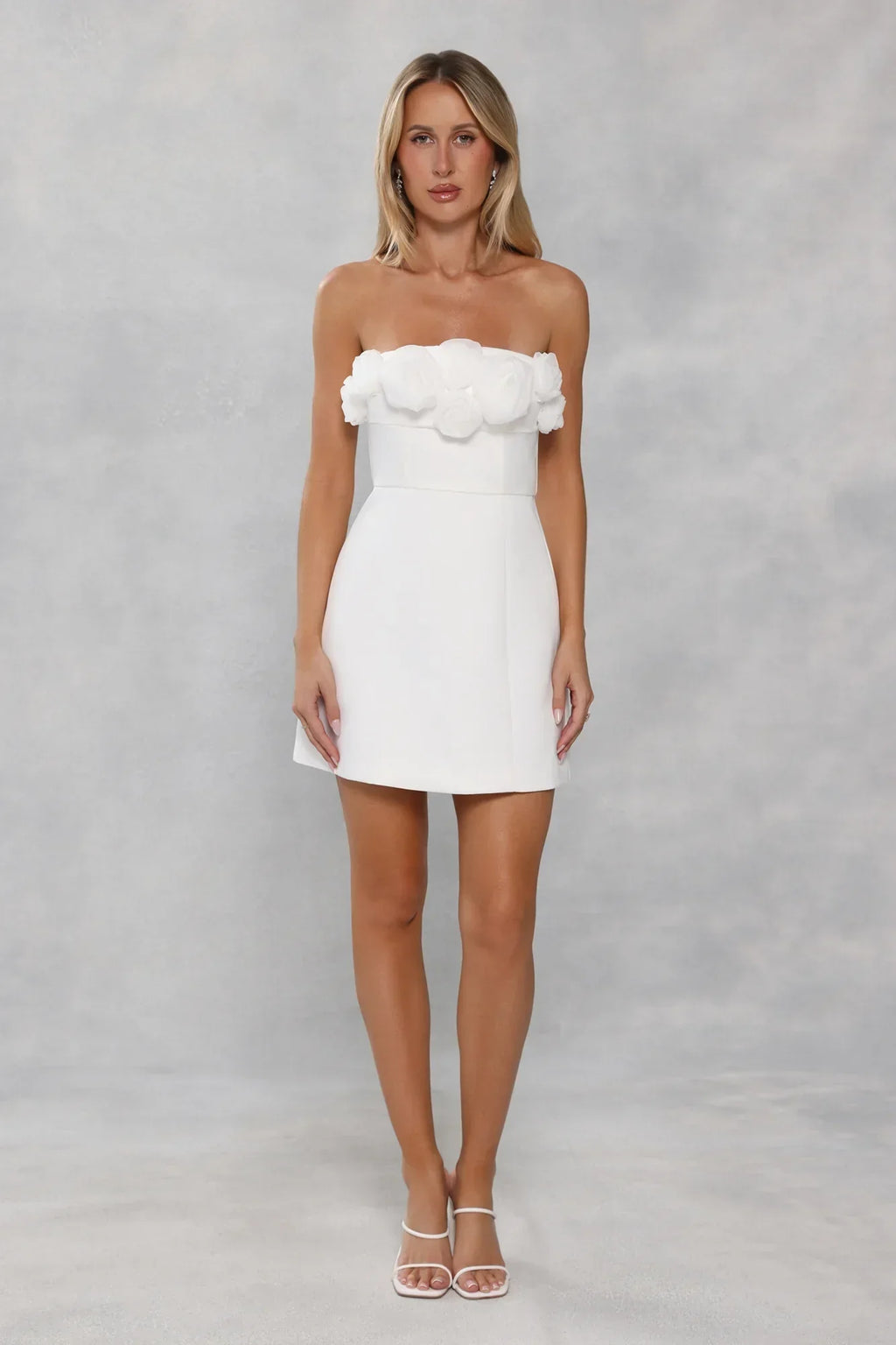 Wild Rose Affair Strapless Mini Dress White