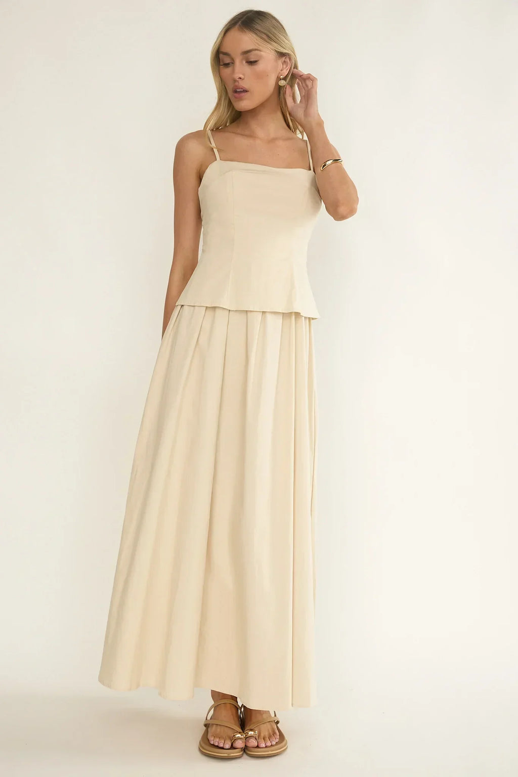 Antonita Cami Strap Maxi Dress Stone