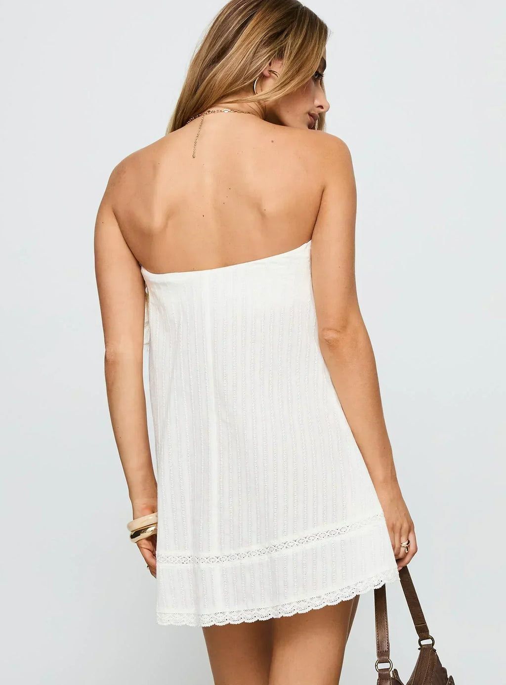 Gypsea Strapless Swing Mini Dress White