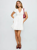 Sailoh Puff Sleeve Baby Doll Mini Dress White