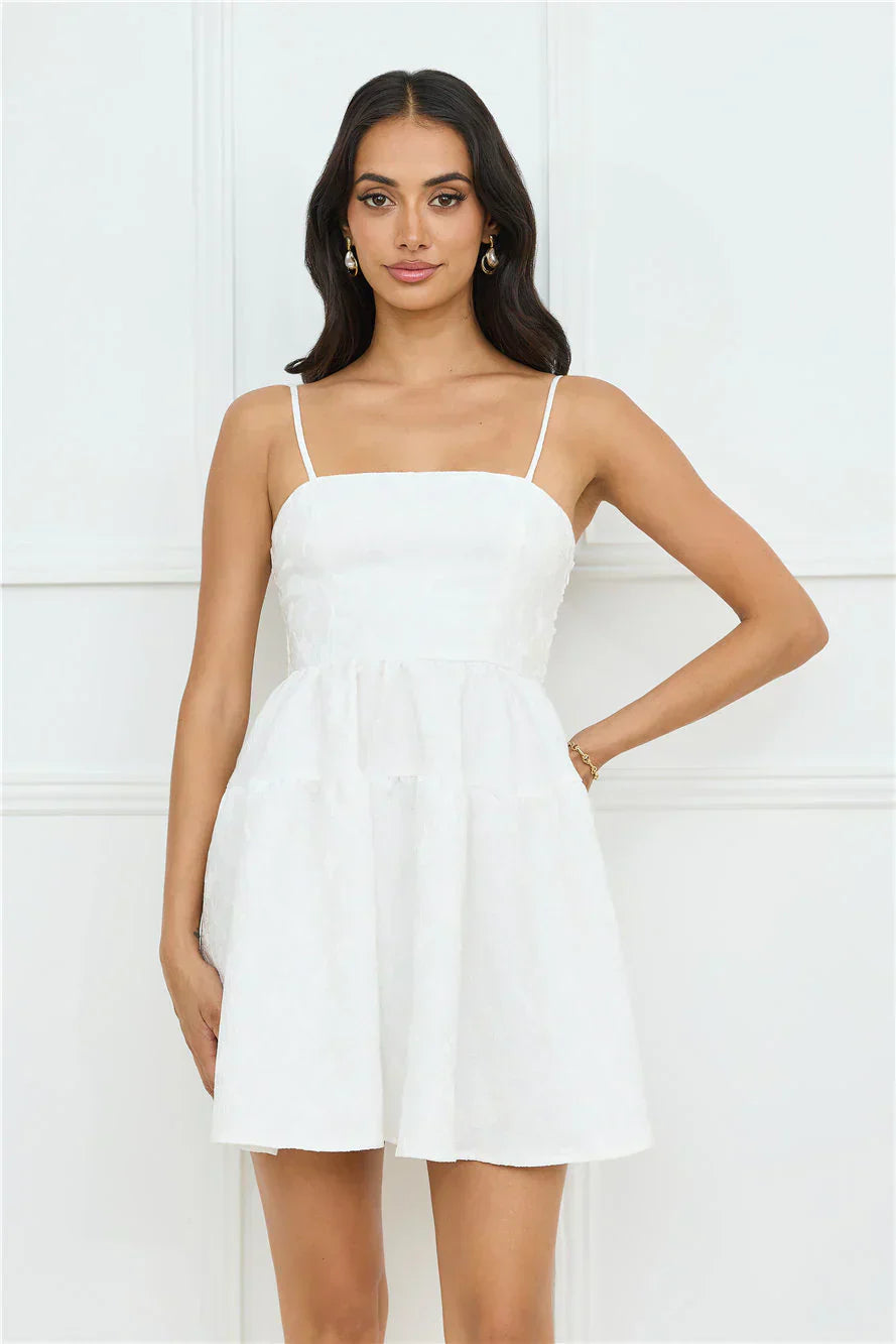 Softly Stunning Mini Dress White