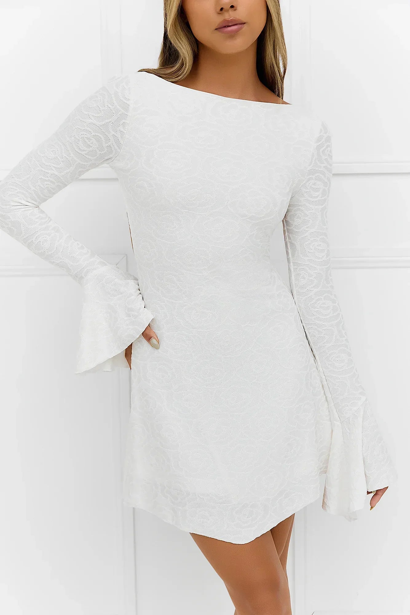Without Limits Mesh Mini Dress White