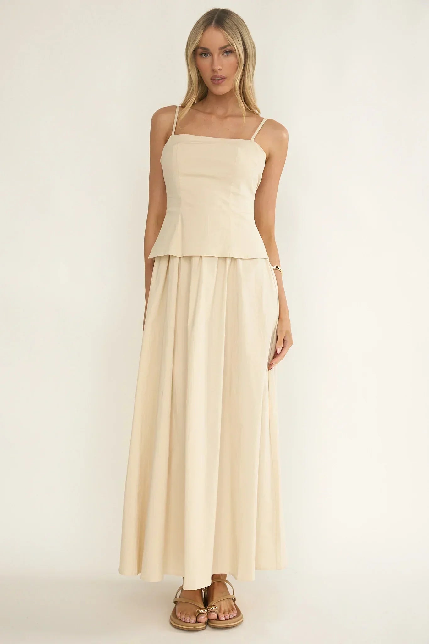 Antonita Cami Strap Maxi Dress Stone