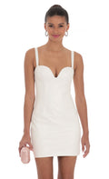 Faux Leather Dress in White