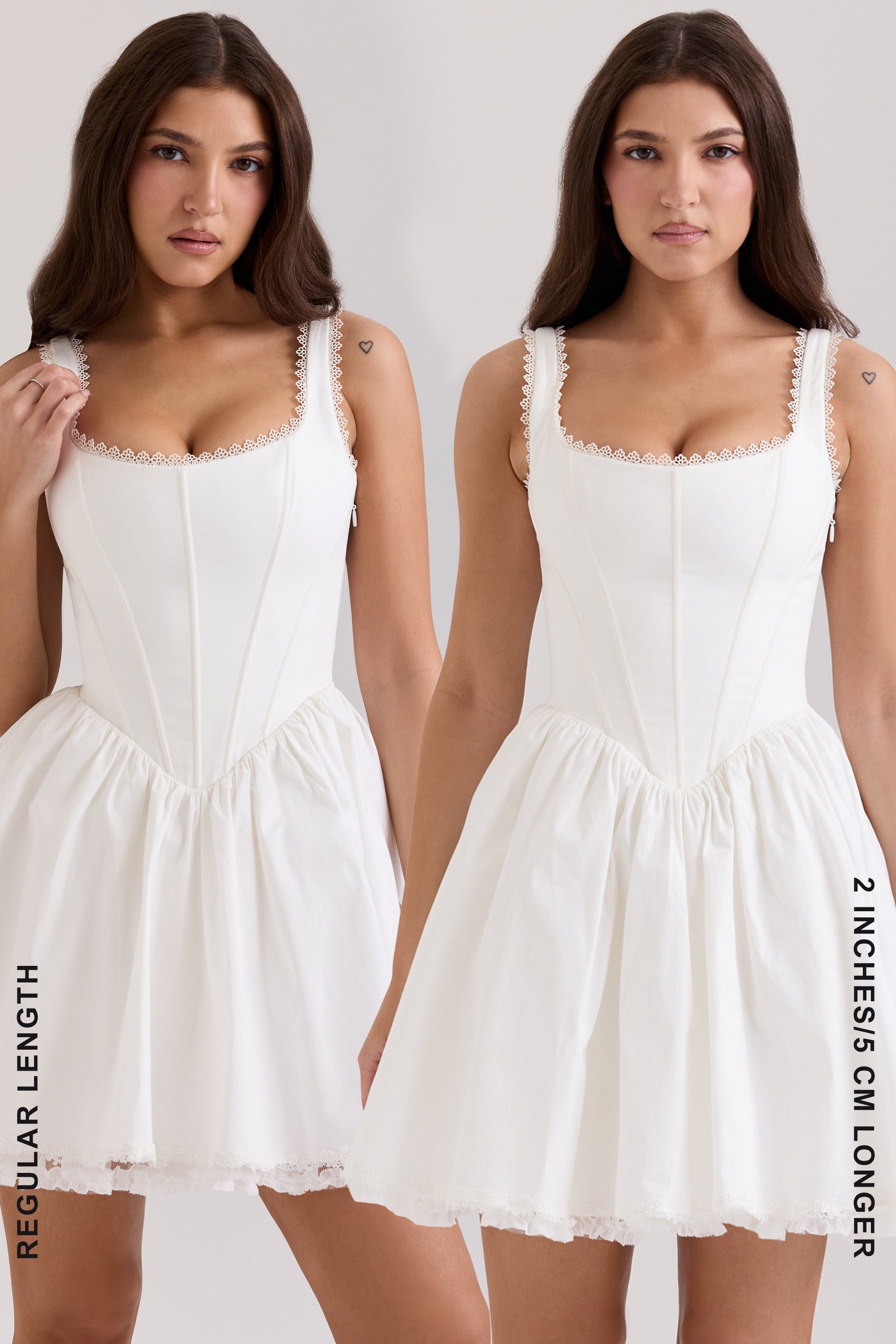 white stretch cotton mini dress