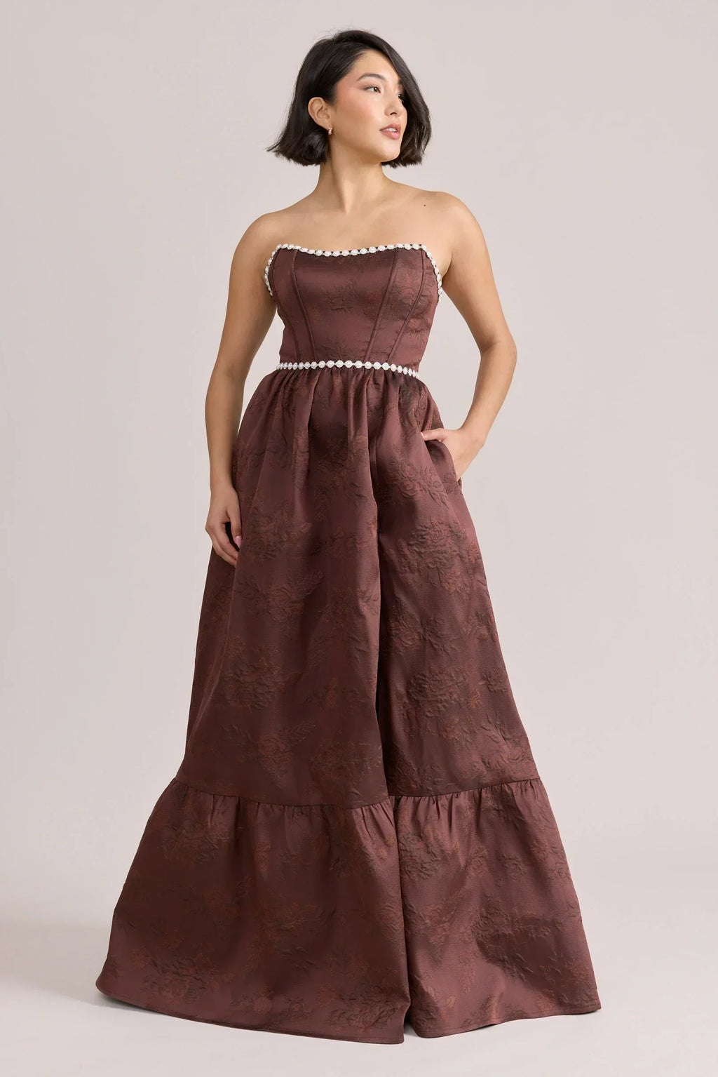 Ellapink Luxe Jacquard Dress | Made To Order