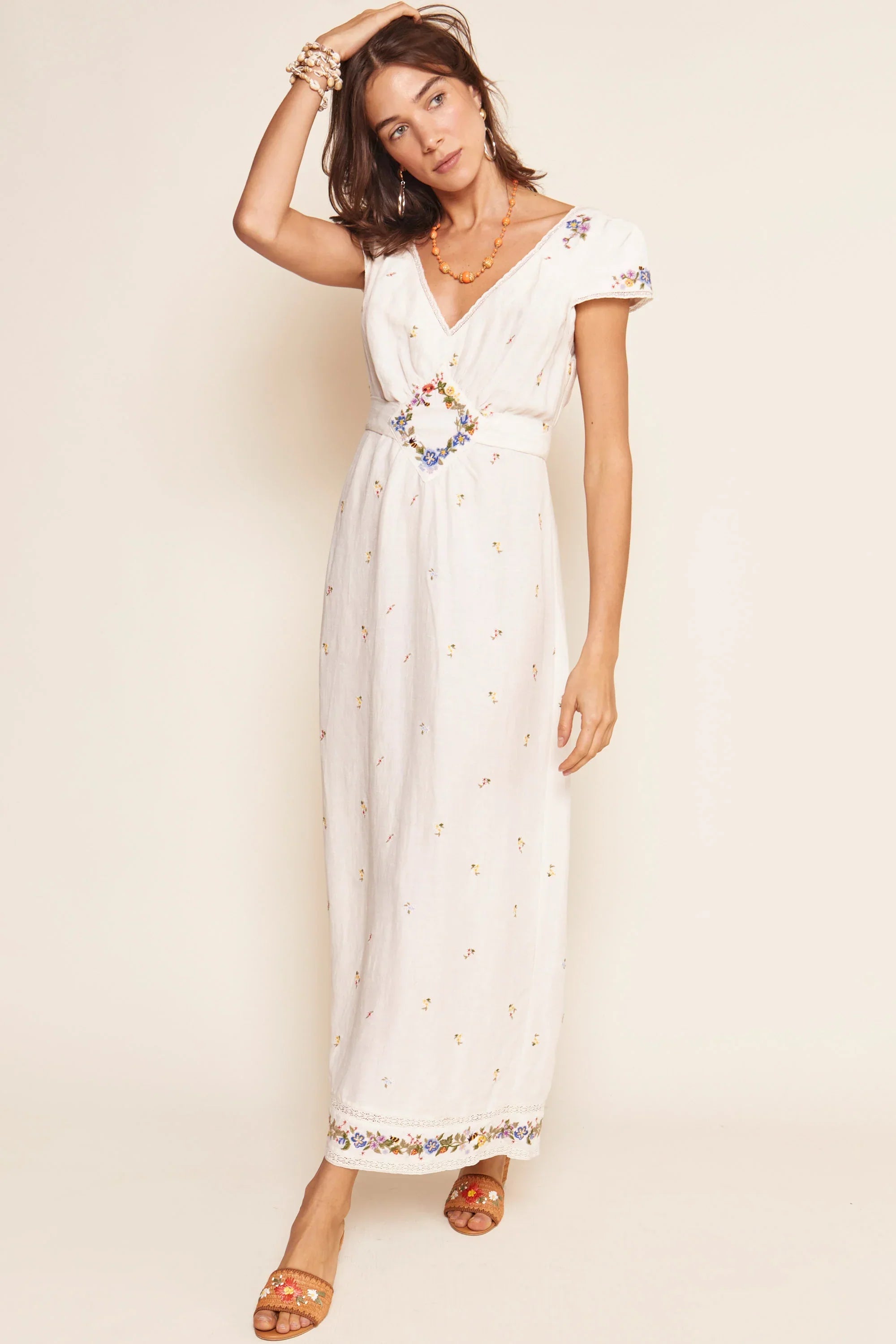 carey - meadow embroidery ivory