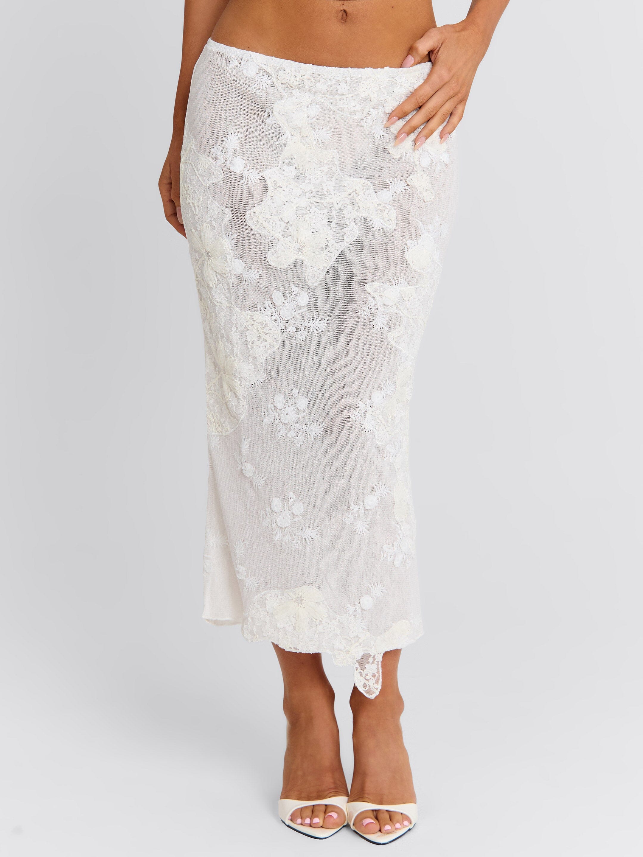 Antonella Midi Skirt White