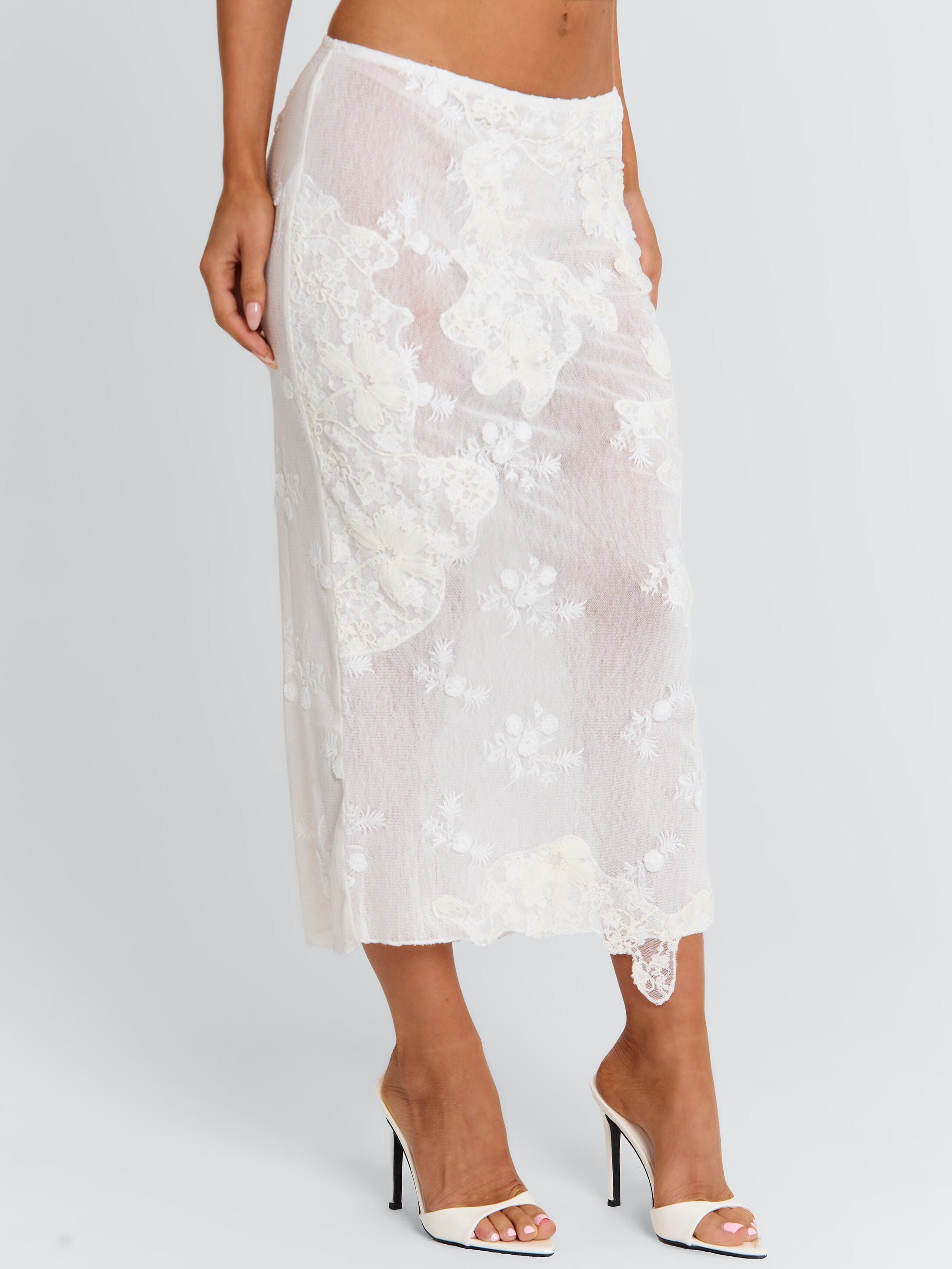 Antonella Midi Skirt White